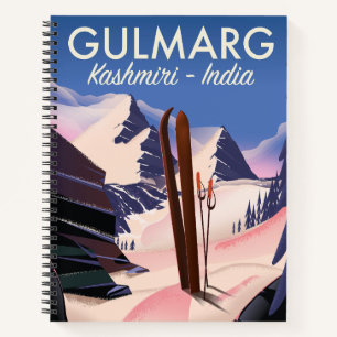 Gulmarg Kashmiri Inde Carnet à poster de ski Pedes
