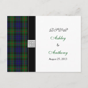 Gunn Tartan moderne Mariage Rsvp Répondre Carte Po