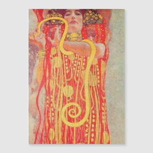 Gustav Klimt Femme Rouge Peinture de Serpent en Or