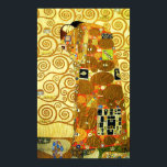 Gustav Klimt Fulfillment Poster<br><div class="desc">Gustav Klimt Fulfillment poster. Frieze from 1909. Completed during Klimt’s golden phase, Fulfillment features an embracing couple holding each other beneath a multi-patterned quilt featuring spirals, eyes, birds, fish and other shapes. The background of the work features the same bronze spirals that would adorn the artist’s renowned Tree of Life....</div>