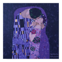 Gustav Klimt Kiss dans une affiche violette
