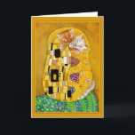 Gustav Klimt Kiss mignon chat spode carte de voeux<br><div class="desc">C'est une parodie de la peinture de Gustav Klimt connue sous le nom de "The Kiss." Parce que ma version contient des chats, elle s'intitule "Baisers de chat". Vous pouvez modifier le message à l'intérieur si vous le souhaitez, ou la couleur du cadre sur le capot. Cette image est également...</div>