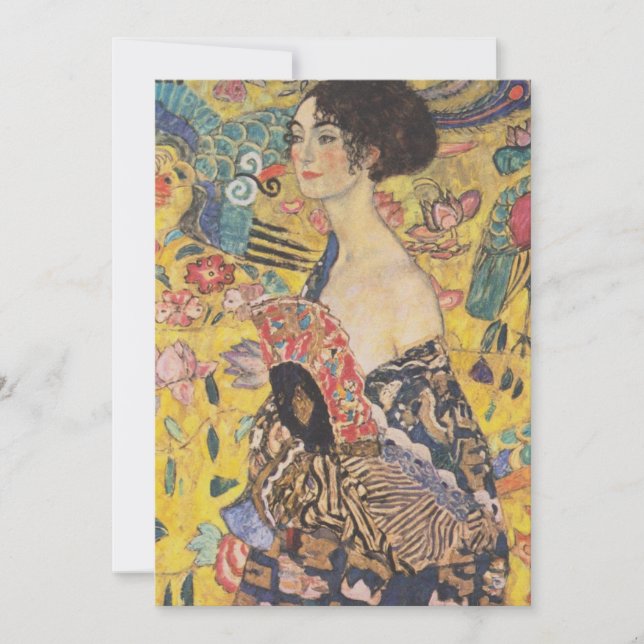 Gustav Klimt Lady Avec Invitation De Fan (Devant)