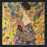 Gustav Klimt Lady With Fan Art Nouveau Painting<br><div class="desc">Dame Gustav Klimt avec peintre Art Nouveau Fan Ce demi-portrait d'une belle femme montre un arrière - plan jaune avec des ornements asiatiques, des oiseaux colorés et des fleurs de lotus. La dame porte une robe dans le style d'un kimono imprimé des motifs d'une robe de dragon chinoise. Belle peinture...</div>