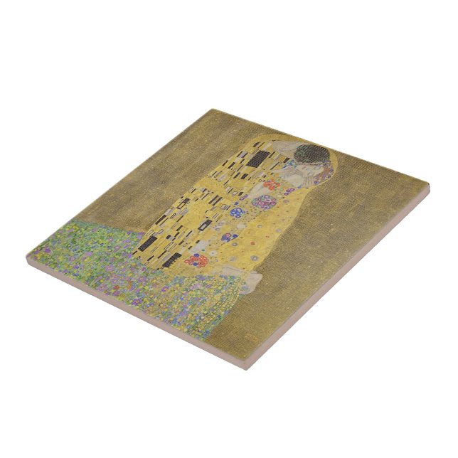Gustav Klimt Le Baiser Carreau de Céramique d'Art  (Côté)