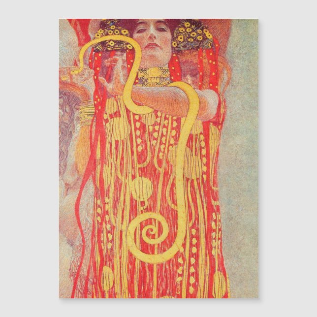 Gustav Klimt Red Woman Gold Snake Peinture (Devant)