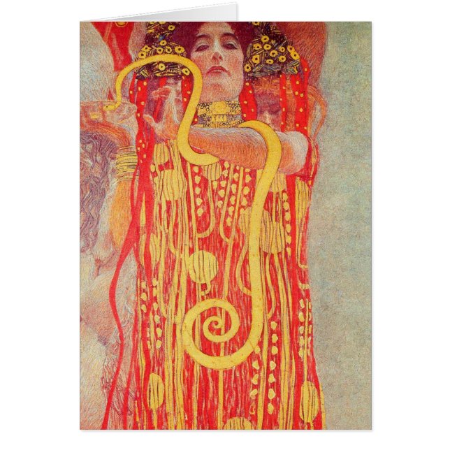 Gustav Klimt Red Woman Gold Snake Peinture (Devant)