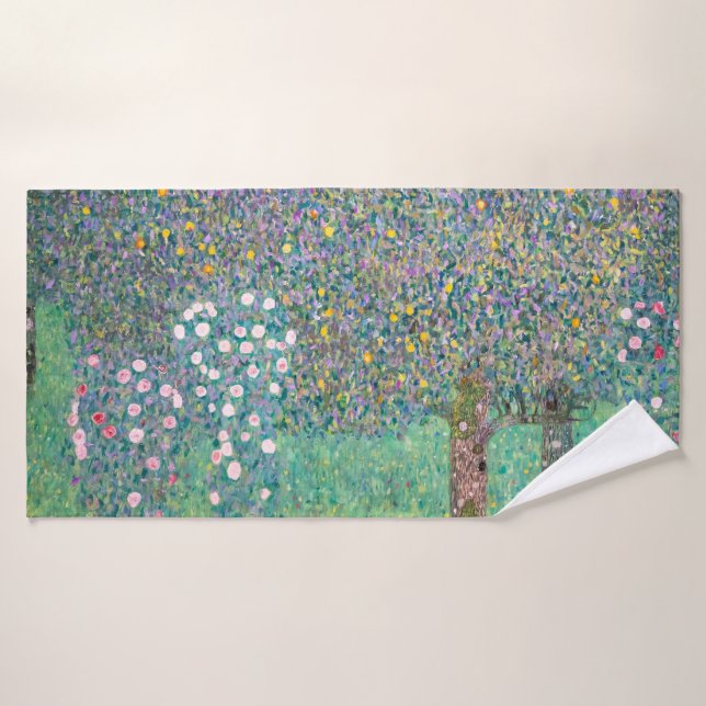 Gustav Klimt - Rosiers sous les arbres (Serviette de bain)