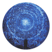 Gustave Dore Stickers Rose blanche (bleu)