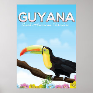 Guyana affiche de voyage paradis sud-américain