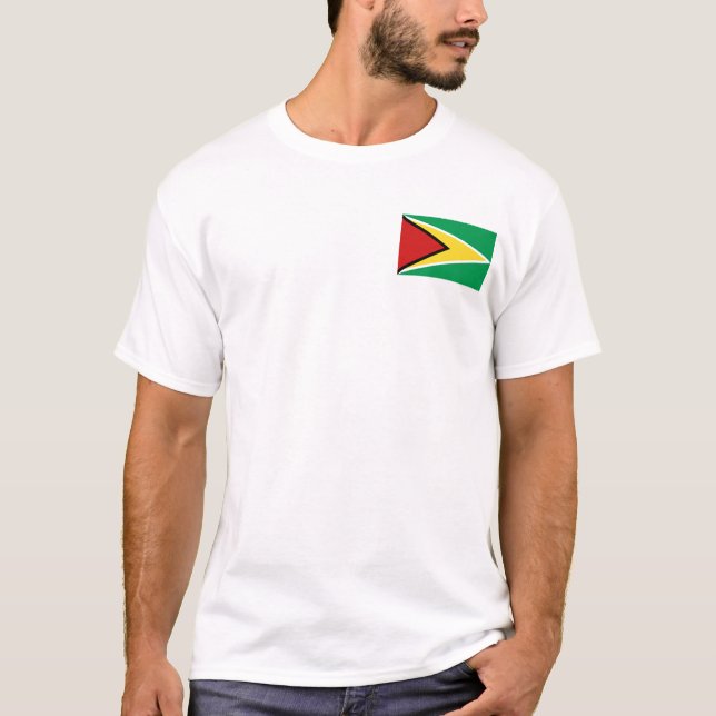 Guyana Drapeau et carte T-shirt (Devant)