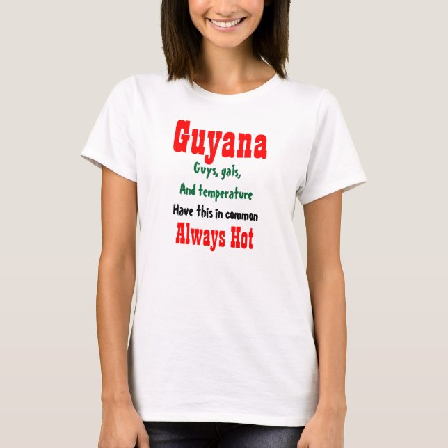 Guyana t-shirts chauds filles et garçons (Devant)