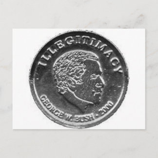 GW BUSH SILVER VOLÉ CARTE POST DE LA PIÈCE ÉLECTOR