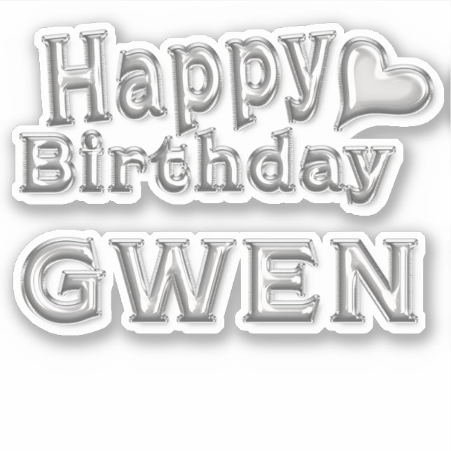 Gwen Happy Birthday Autocollants (Devant)