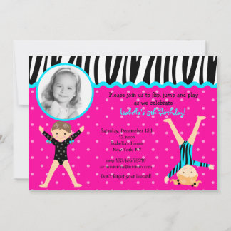 Gymnaste Gymnastique Anniversaire Invitations