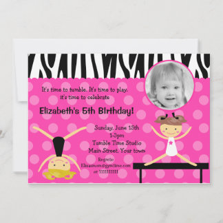 Gymnaste Gymnastique photo Invitations d'anniversa