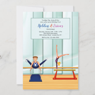 Gymnaste Invitations de fête d'anniversaire