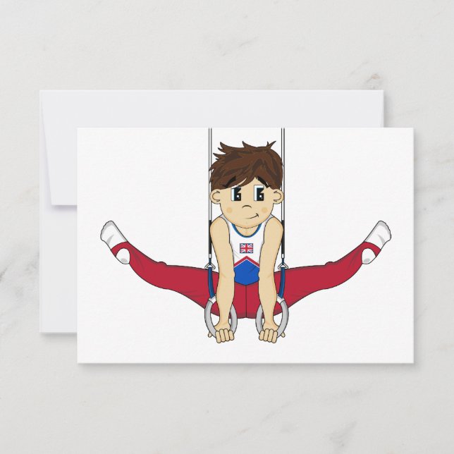 Gymnaste mignon sur les anneaux carte RSVP (Devant)