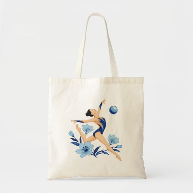 Gymnaste rythmique élégant avec sac à fleurs bleue (Devant)