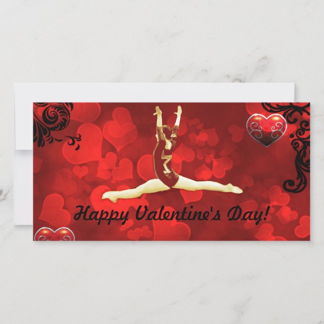 Gymnaste Valentine's Day carte photo (Devant)