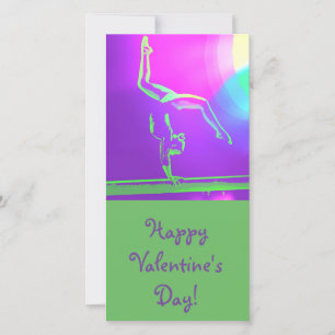 Gymnaste Valentine's Day carte photo