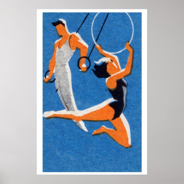 Gymnastes - Impression Boîte d'Allumettes - Art Mu (Devant)