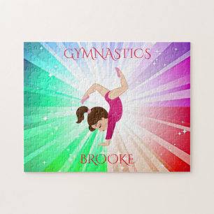 " GYMNASTICS" éclaire le puzzle avec gymnaste.
