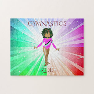 " GYMNASTICS" éclaire le puzzle avec gymnaste.