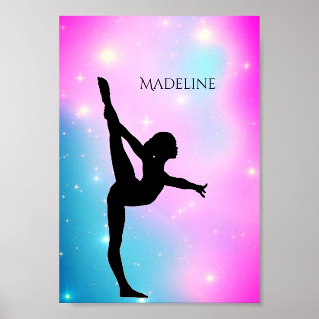 Gymnastics Gradient Poster w/ Name of Gymnast (Devant)
