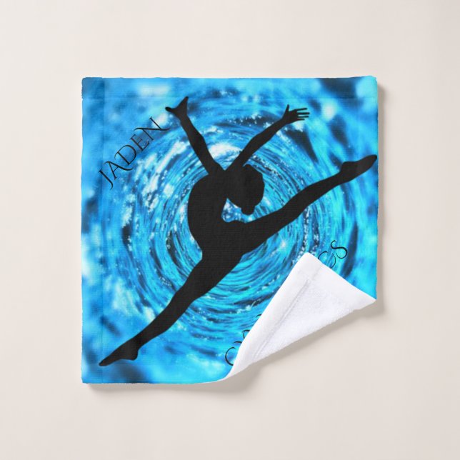 GYMNASTICS lingerie avec nom personnalisé. (Gant de toilette)