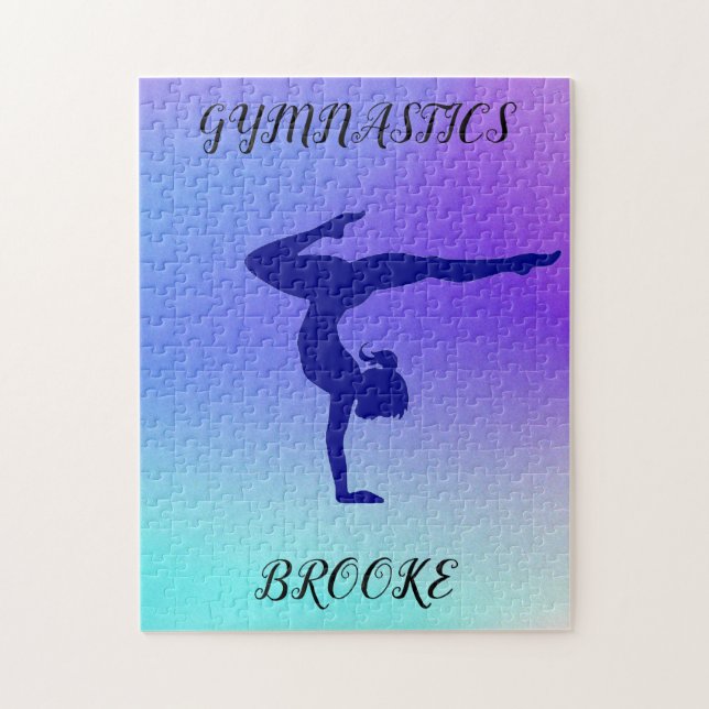 GYMNASTICS PUZZLE avec gymnaste et nom personnalis (Vertical)