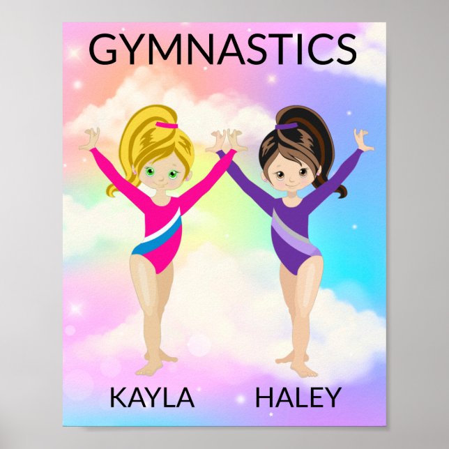  GYMNASTICS RAINBOW PERSONALIZED POSTER (Devant)