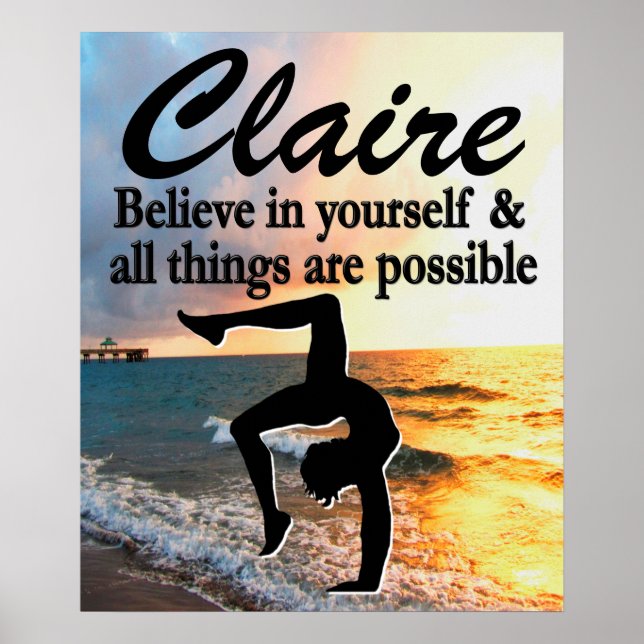 GYMNASTICS RÊVES PERSONNALISÉ POSTER GYMNAST (Devant)