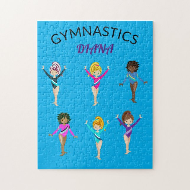 Gymnastique 6 gymnaste personnalisées puzzle fille (Vertical)