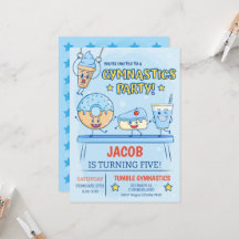 Gymnastique Anniversaire Invitation Garçon