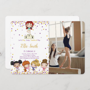 Gymnastique Anniversaire Photo Invitation