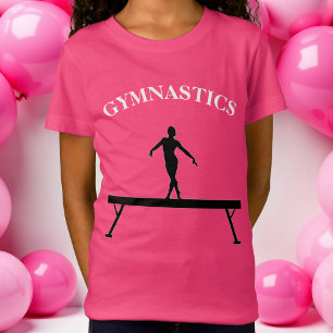 Gymnastique Balayage avec nom Girls T-Shirt