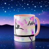 Gymnastique Beam Bokeh Mug avec nom pour Gymnaste