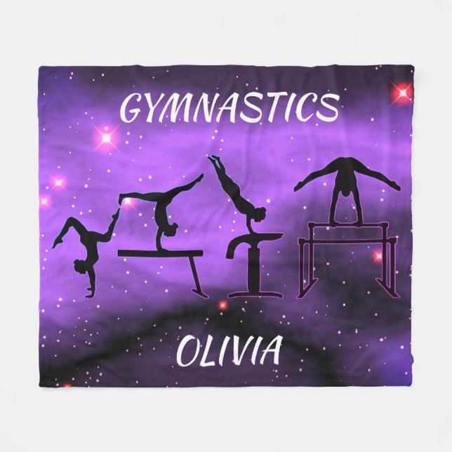 Gymnastique Couverture en polaire rose et violet (Devant (Horizontal))