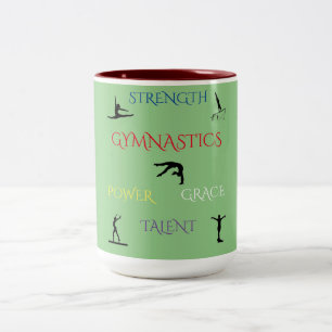GYMNASTIQUE DEUX MUG TONE EN SAGE/MARON.