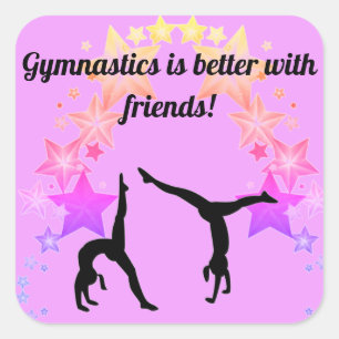 Gymnastique est mieux avec des amis Sticker violet