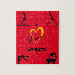 Gymnastique Événements Fire Red Puzzle avec nom
