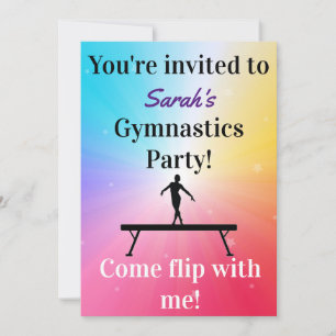 Gymnastique féminine Invitations de fête d'anniver