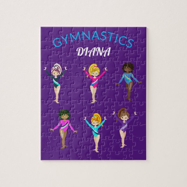 Gymnastique filles personnalisées puzzle gymnaste. (Vertical)