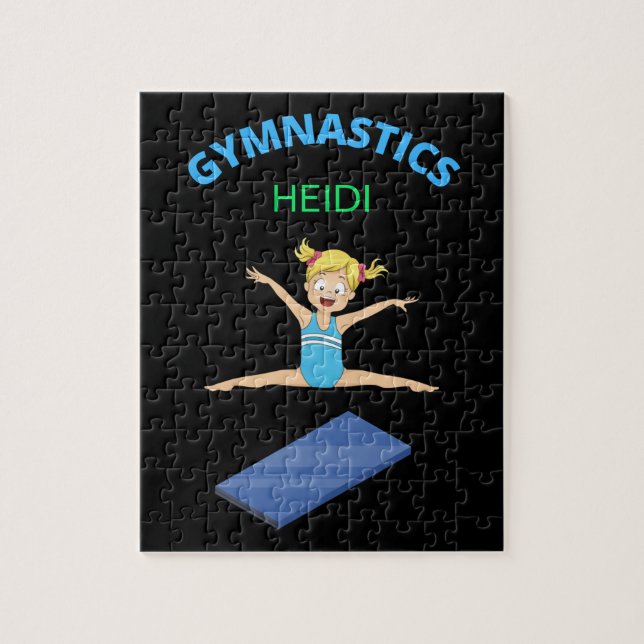 Gymnastique filles puzzle personnalisé. (Vertical)