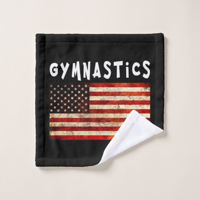 Gymnastique Grunge Américain Drapeau USA (Gant de toilette)