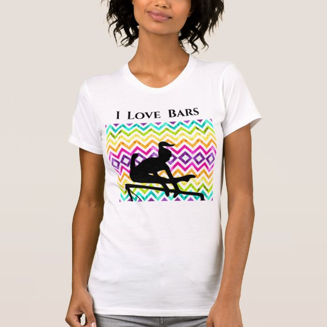Gymnastique I Love Bars Chevron Gymnast T-Shirt (Devant)