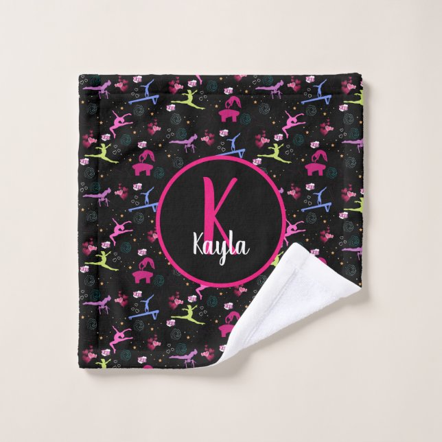 Gymnastique Imprimé Monogrammé Amusant    (Gant de toilette)
