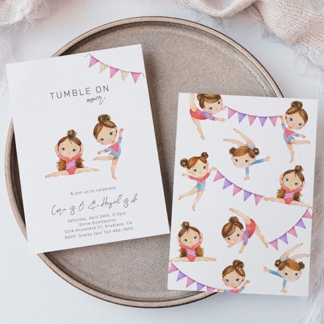 Gymnastique interarmées Invitation d'anniversaire (Créateur téléchargé)