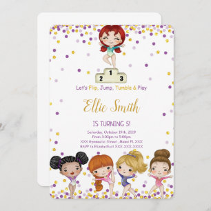 Gymnastique Invitation d'anniversaire